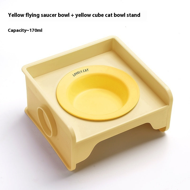 Ceramic Height Increasing Table Frame, Square Cat Bowl