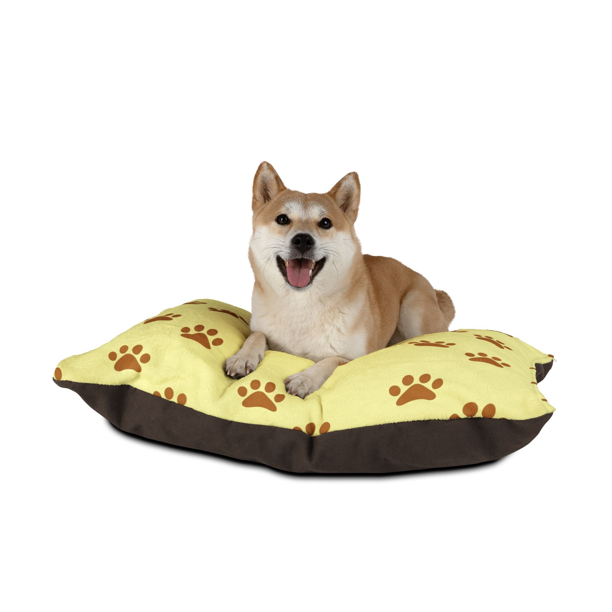 Huellas doradas sobre un cielo color crema - Cama para mascotas Pet Zen