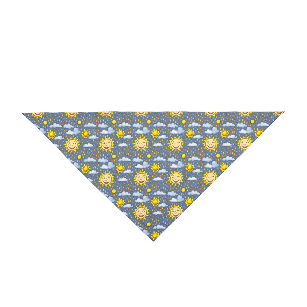 Motif soleils souriants dans un ciel pluvieux - Bandana pour animaux de compagnie Pet Zen