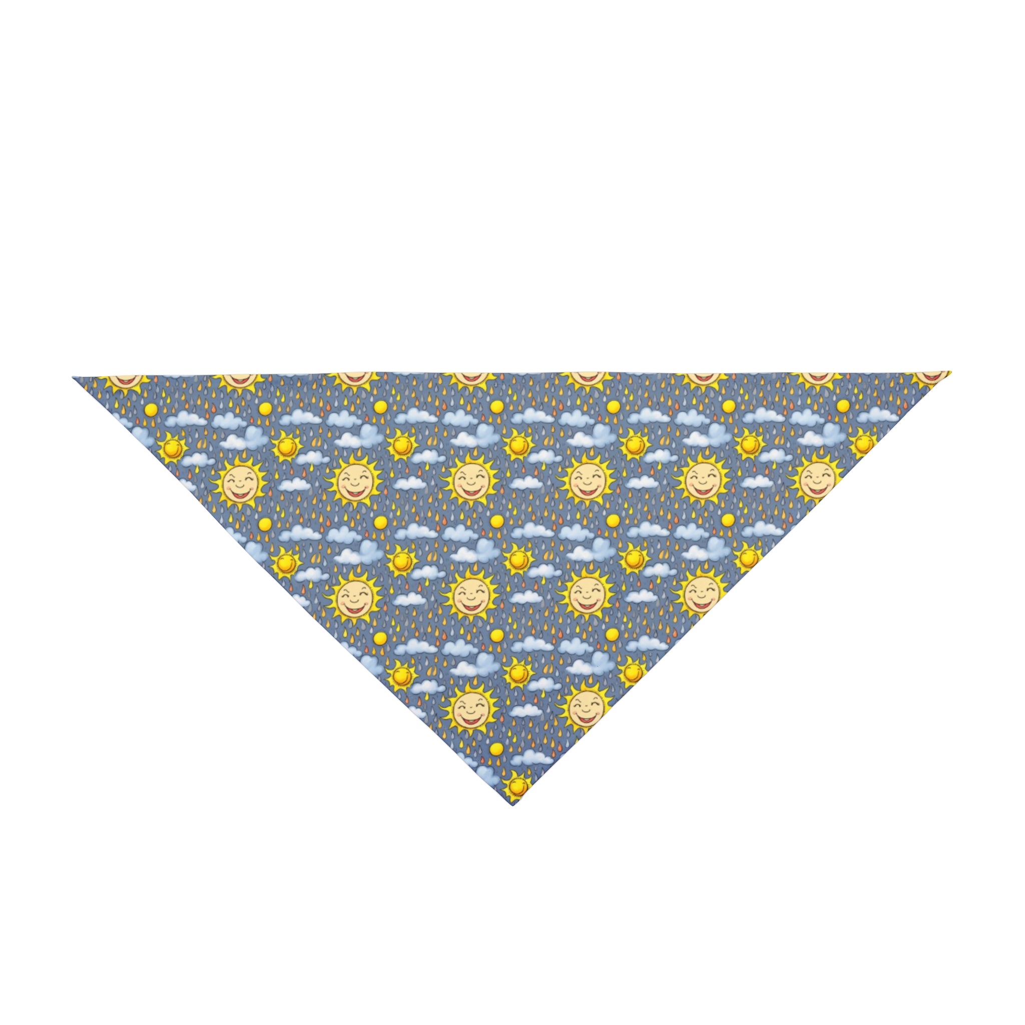 Motif soleils souriants dans un ciel pluvieux - Bandana pour animaux de compagnie Pet Zen