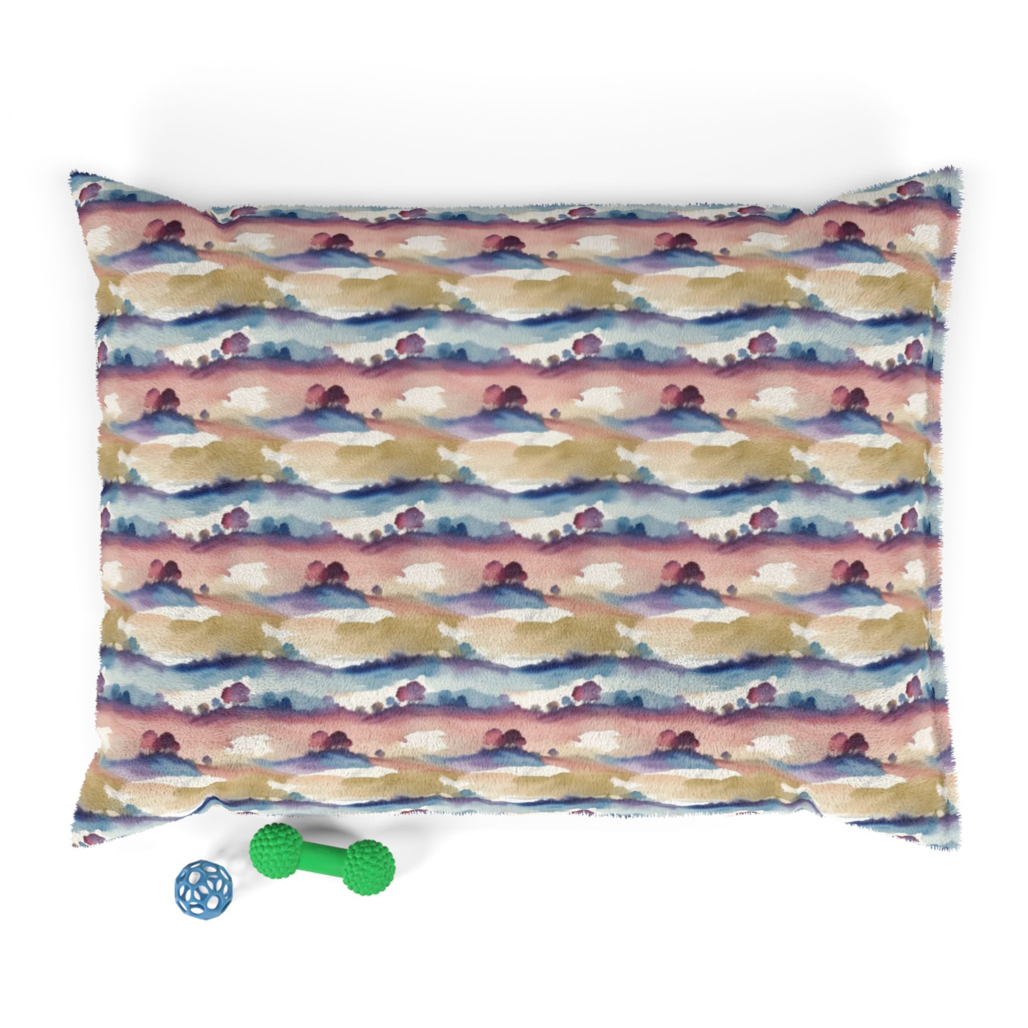 Rayas de acuarela en el horizonte en tonos crepusculares y espuma de mar - Cama para mascotas Pet Zen