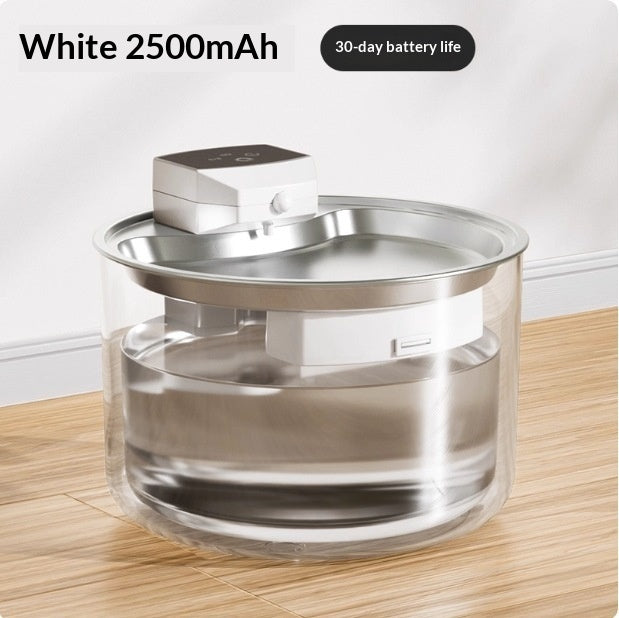 Stainless Steel Cat Water Fountain, Wireless, Cordless, And Automatic Recirculation