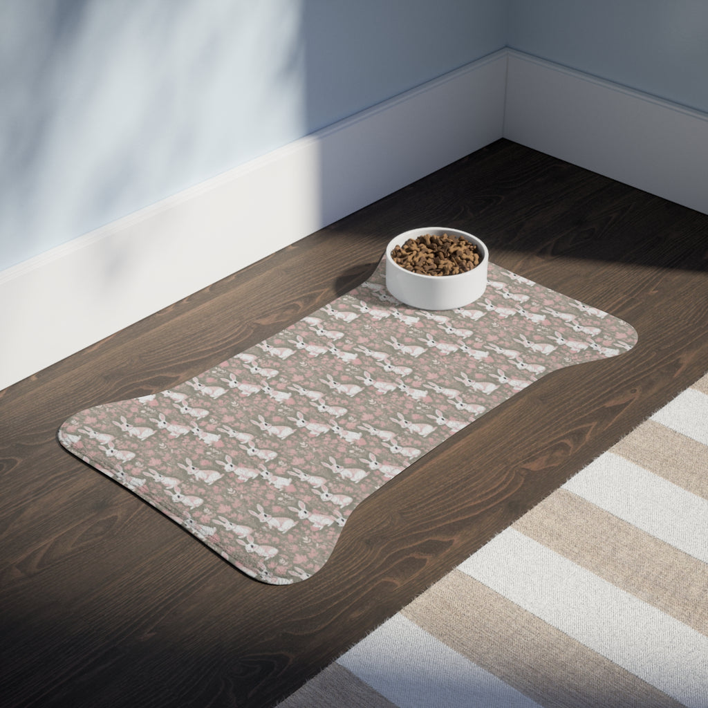 Tapis d'alimentation pour animaux Pet Ze - Motif Parade de lapins des prés