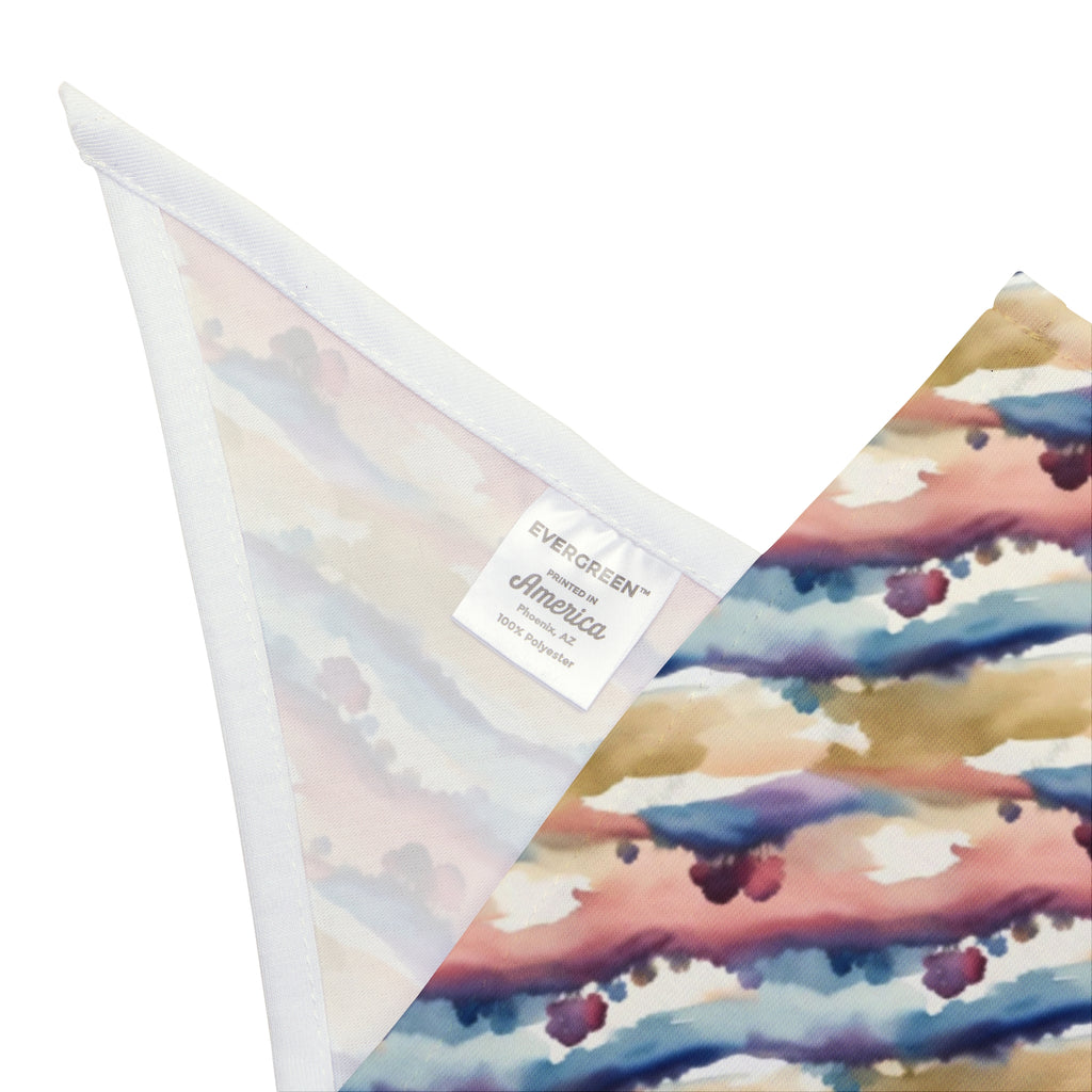 Rayas de acuarela en el horizonte en tonos crepusculares y espuma de mar - Bandana para mascotas Pet Zen