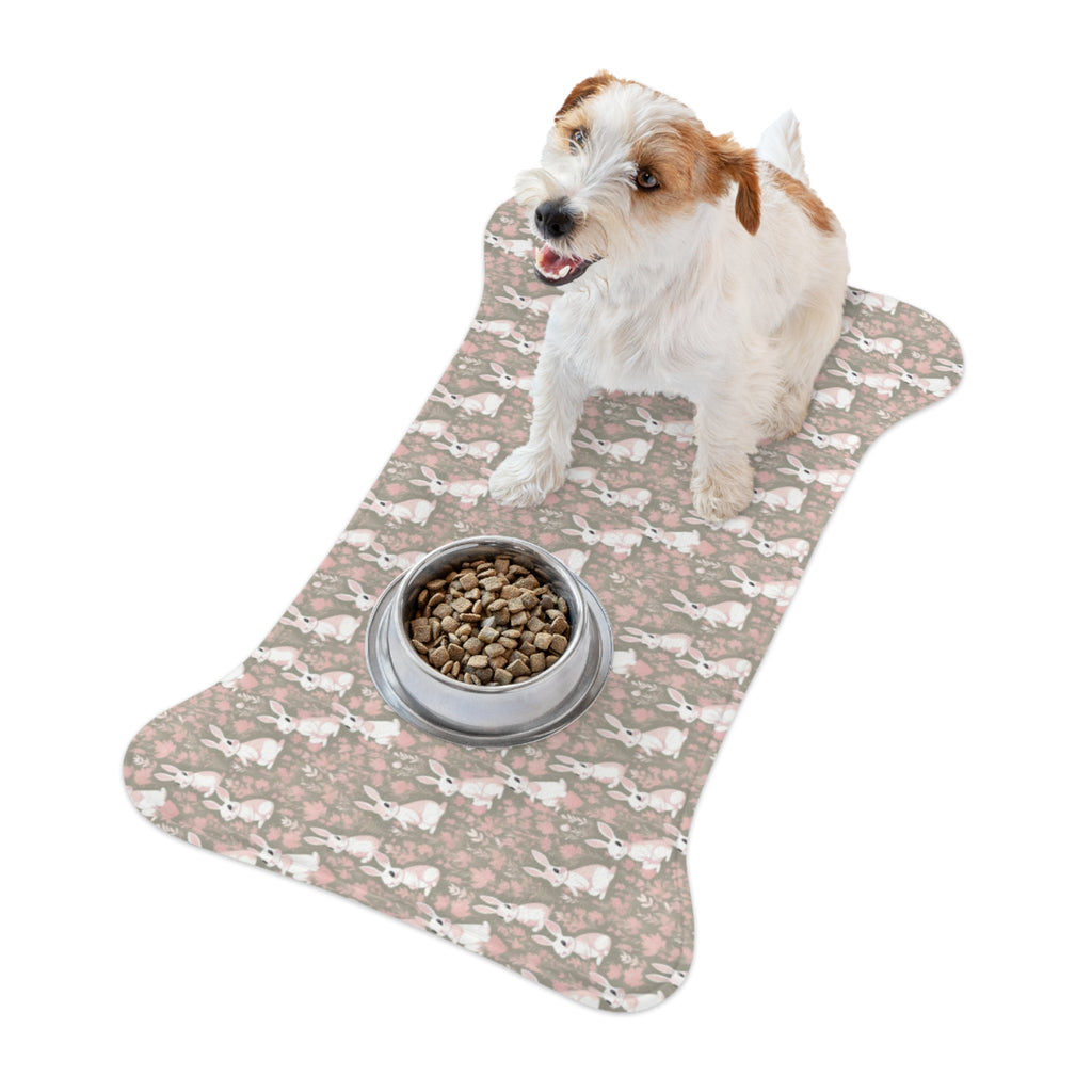 Tapis d'alimentation pour animaux Pet Ze - Motif Parade de lapins des prés