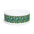 Gamelle pour animaux de compagnie à motif de feuilles tropicales émeraude