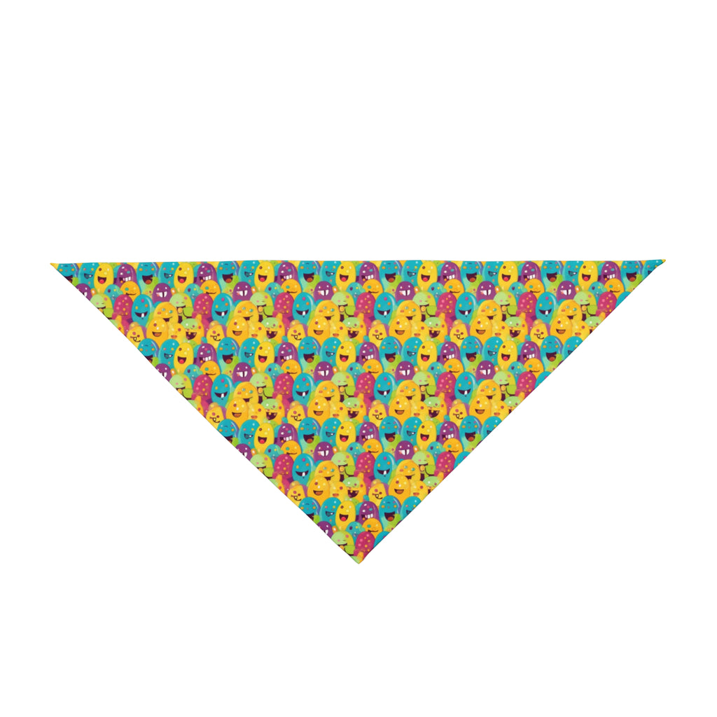 Bandana para mascotas Zen para mascotas: multitud de criaturas arcoíris que se ríen