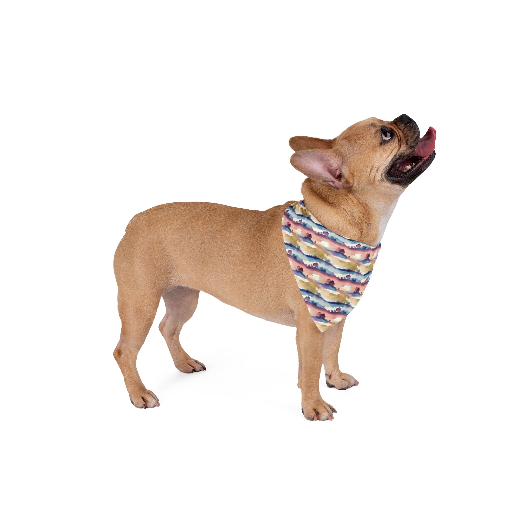 Rayas de acuarela en el horizonte en tonos crepusculares y espuma de mar - Bandana para mascotas Pet Zen