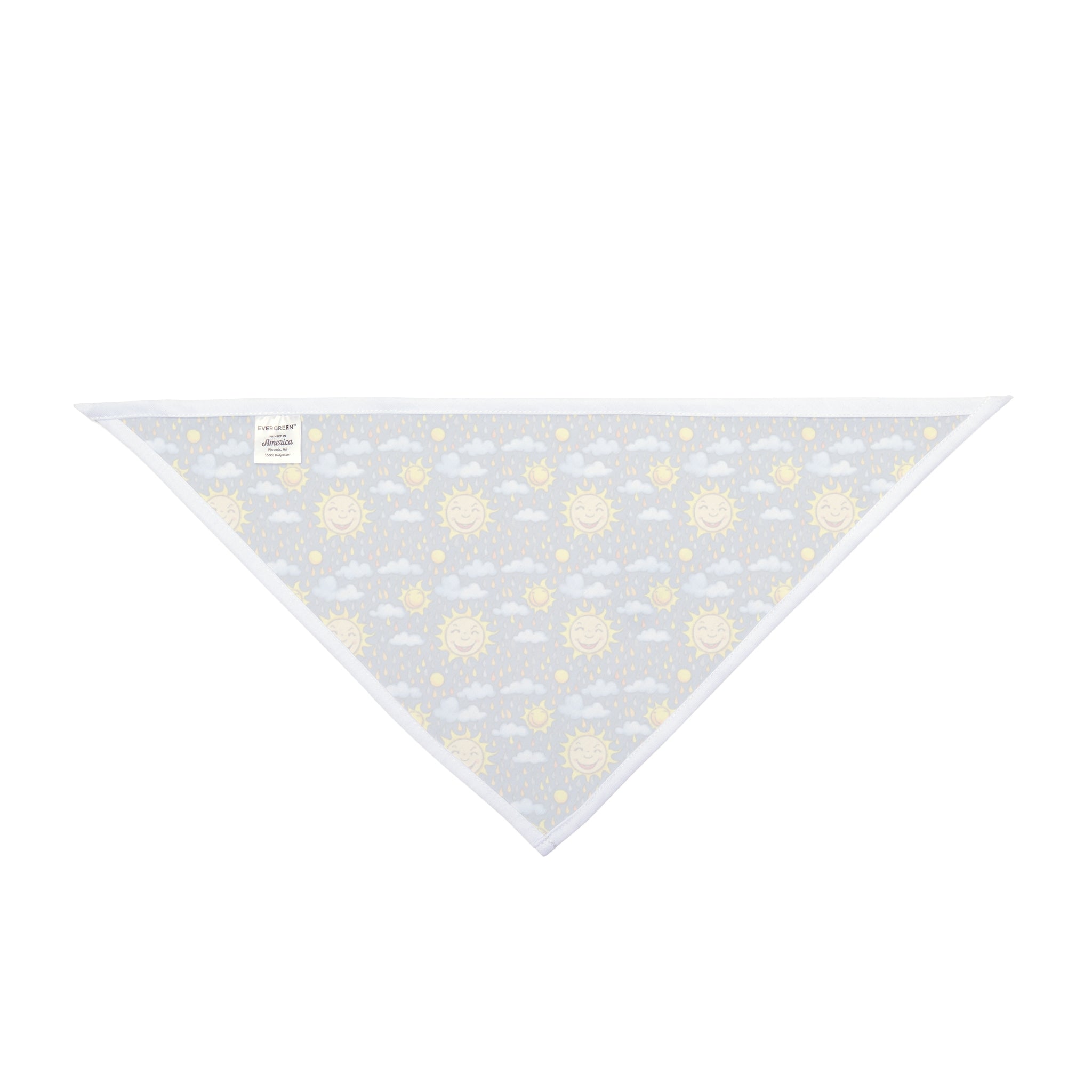 Motif soleils souriants dans un ciel pluvieux - Bandana pour animaux de compagnie Pet Zen
