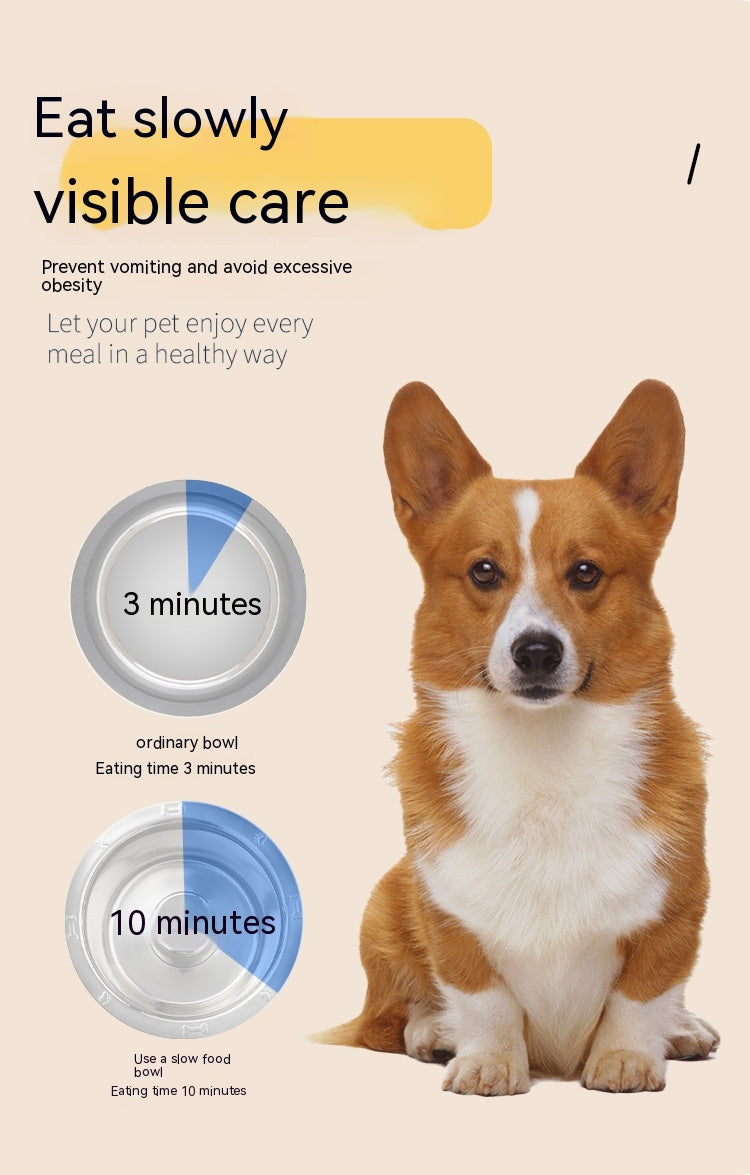 Pet Slow Food Stainless Steel Bowl And Tableware