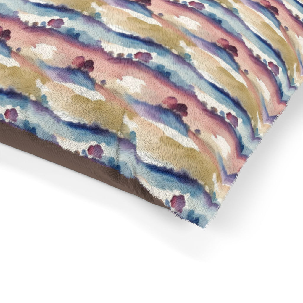 Rayas de acuarela en el horizonte en tonos crepusculares y espuma de mar - Cama para mascotas Pet Zen