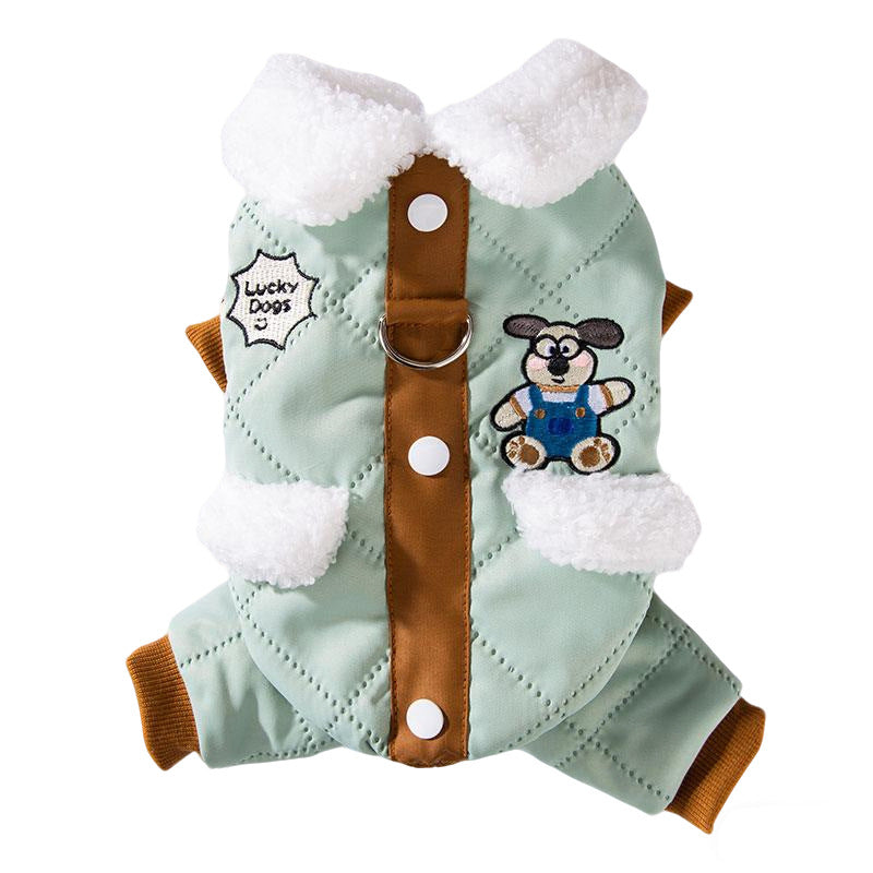 Warm And Thick Maillard Pocket Patch Four-legged Cotton Coat For Dogs In Autumn And Winter. Pet Clothing For Small And Medium-sized Dogs And Cats