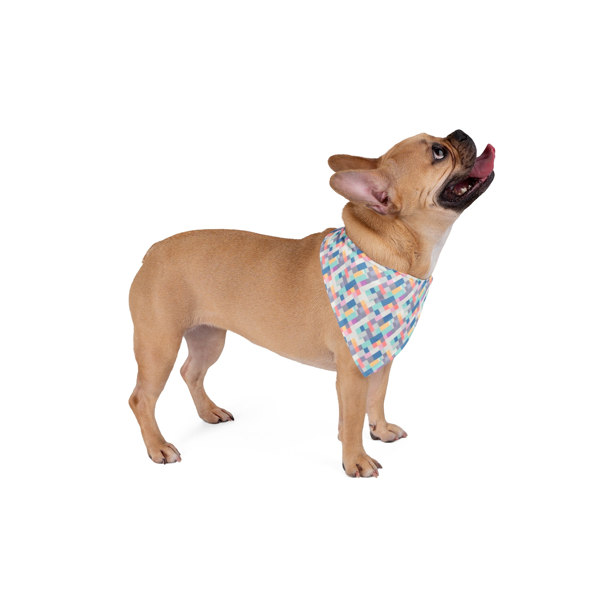 Tejido de píxeles pastel en armonía diagonal - Bandana para mascotas Pet Zen