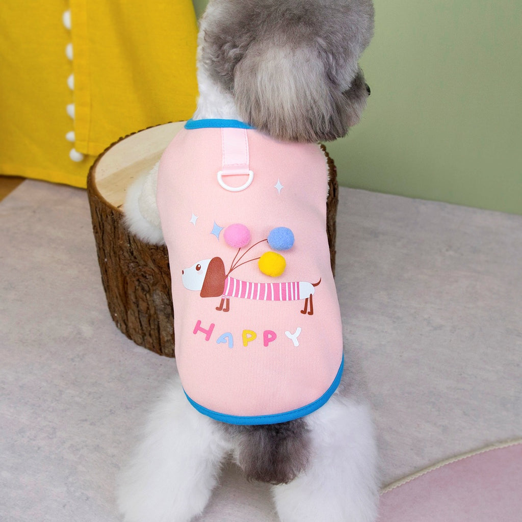 Pet Dachshund Balloon Sweatshirt Fleece Lined Vest For Small Dogs