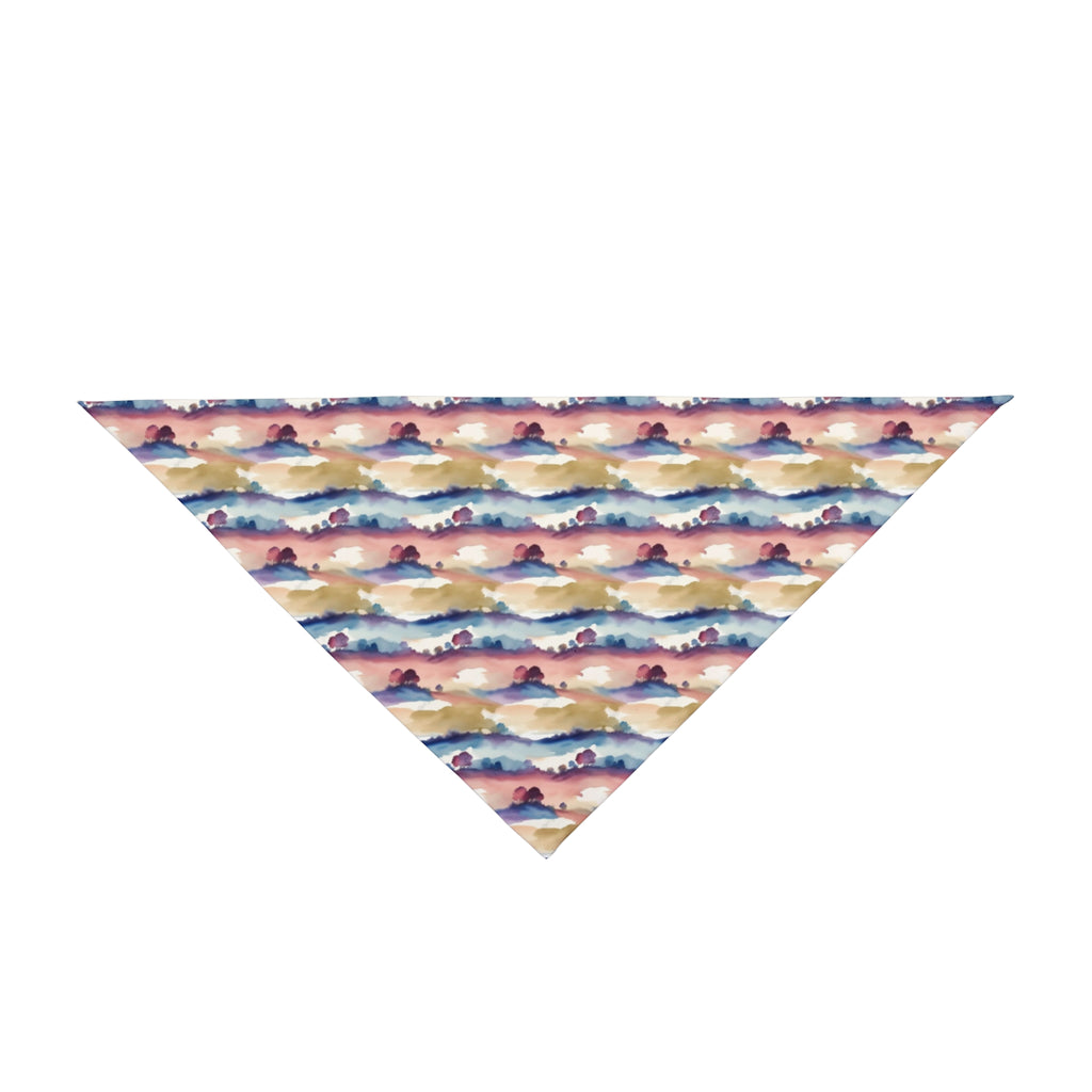Rayas de acuarela en el horizonte en tonos crepusculares y espuma de mar - Bandana para mascotas Pet Zen