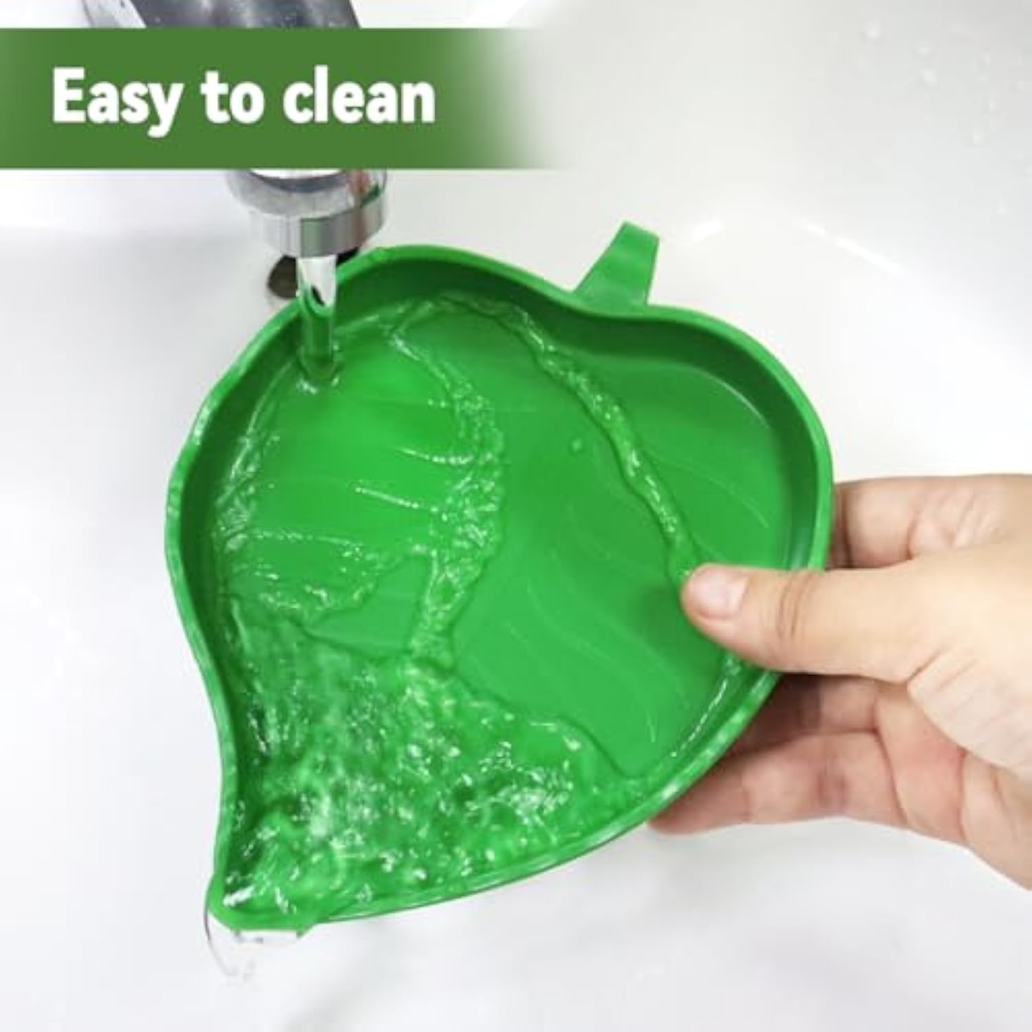 2 Pcs Leaf Reptile Food Water Bowl Plate Dish For Tortoise, Lizards, Young Bearded Dragons, Small Snakes, 2 Sizes