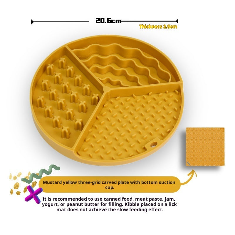 Dog Slow Feeder Bowl Silicone Lick Mat Toy