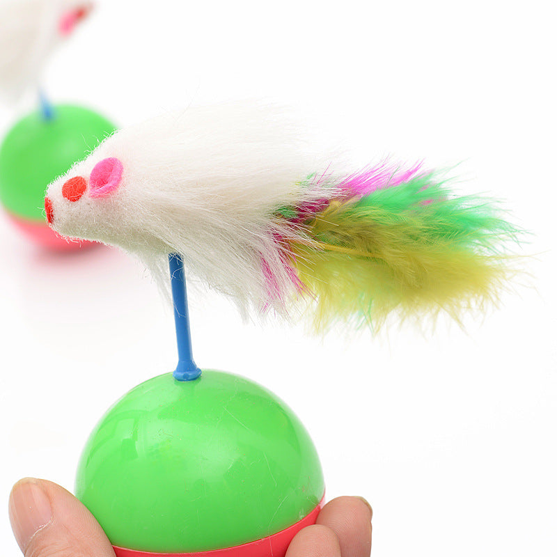 Mouse tumbler real rabbit cat toy