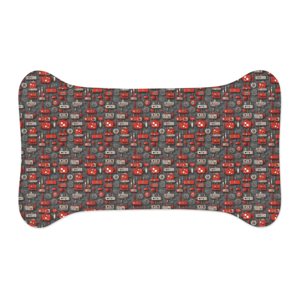 Tapis d'alimentation pour animaux Pet Ze - Motif engrenages et circuits pourpres