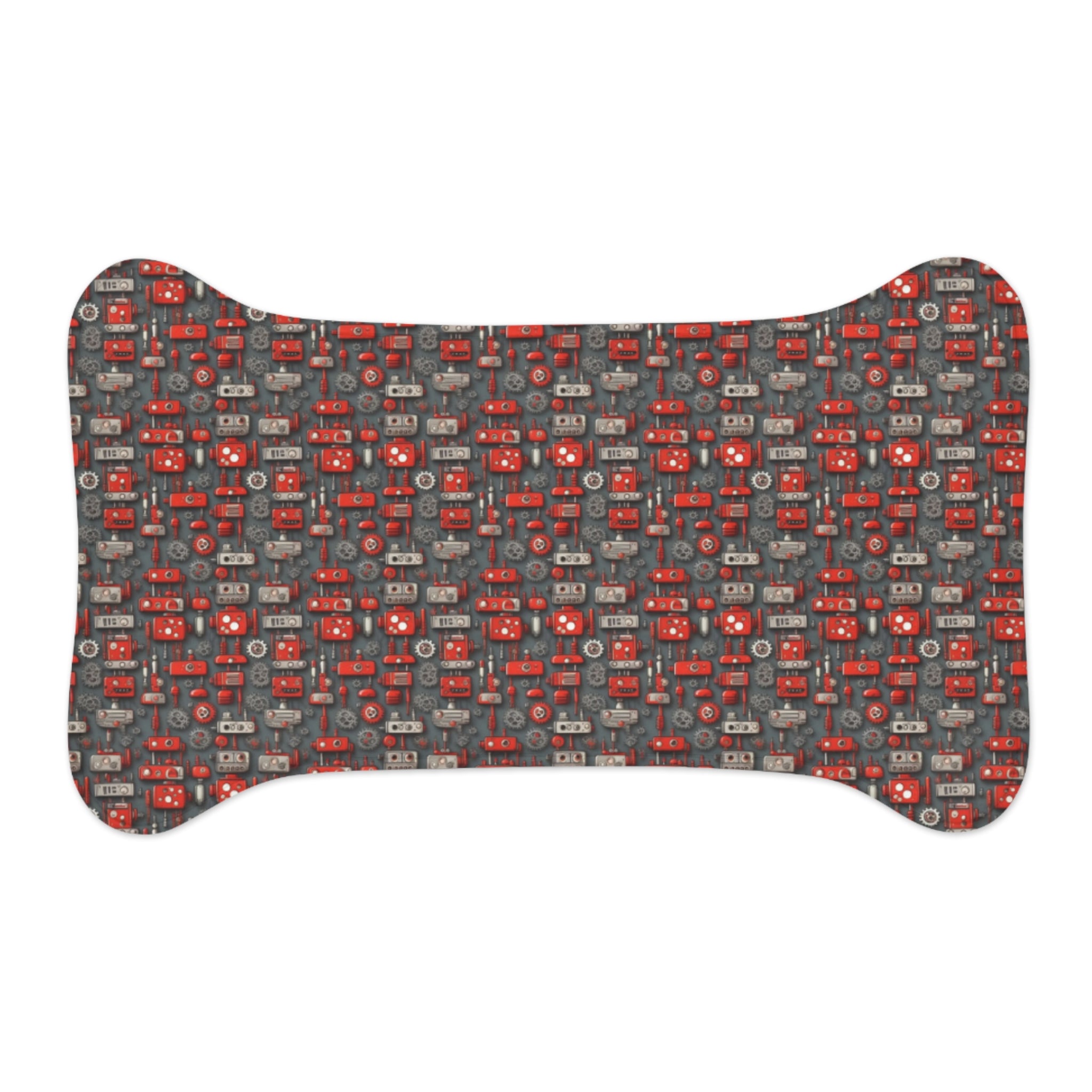 Tapis d'alimentation pour animaux Pet Ze - Motif engrenages et circuits pourpres