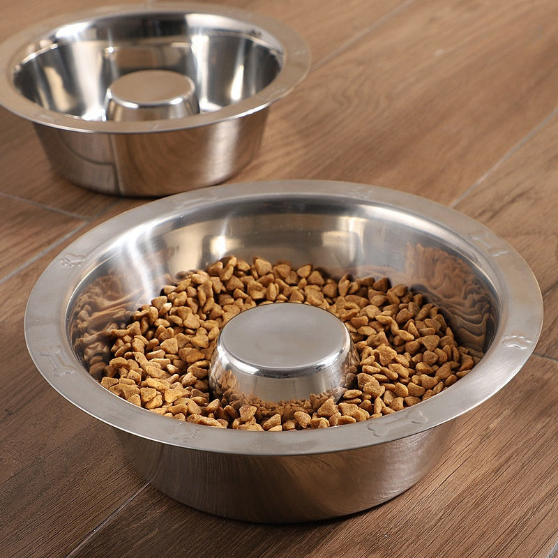 Pet Slow Food Stainless Steel Bowl And Tableware