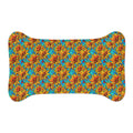 Sunflower Kaleidoscope on Turquoise Waves - Pet Feeding Mat Pet Ze