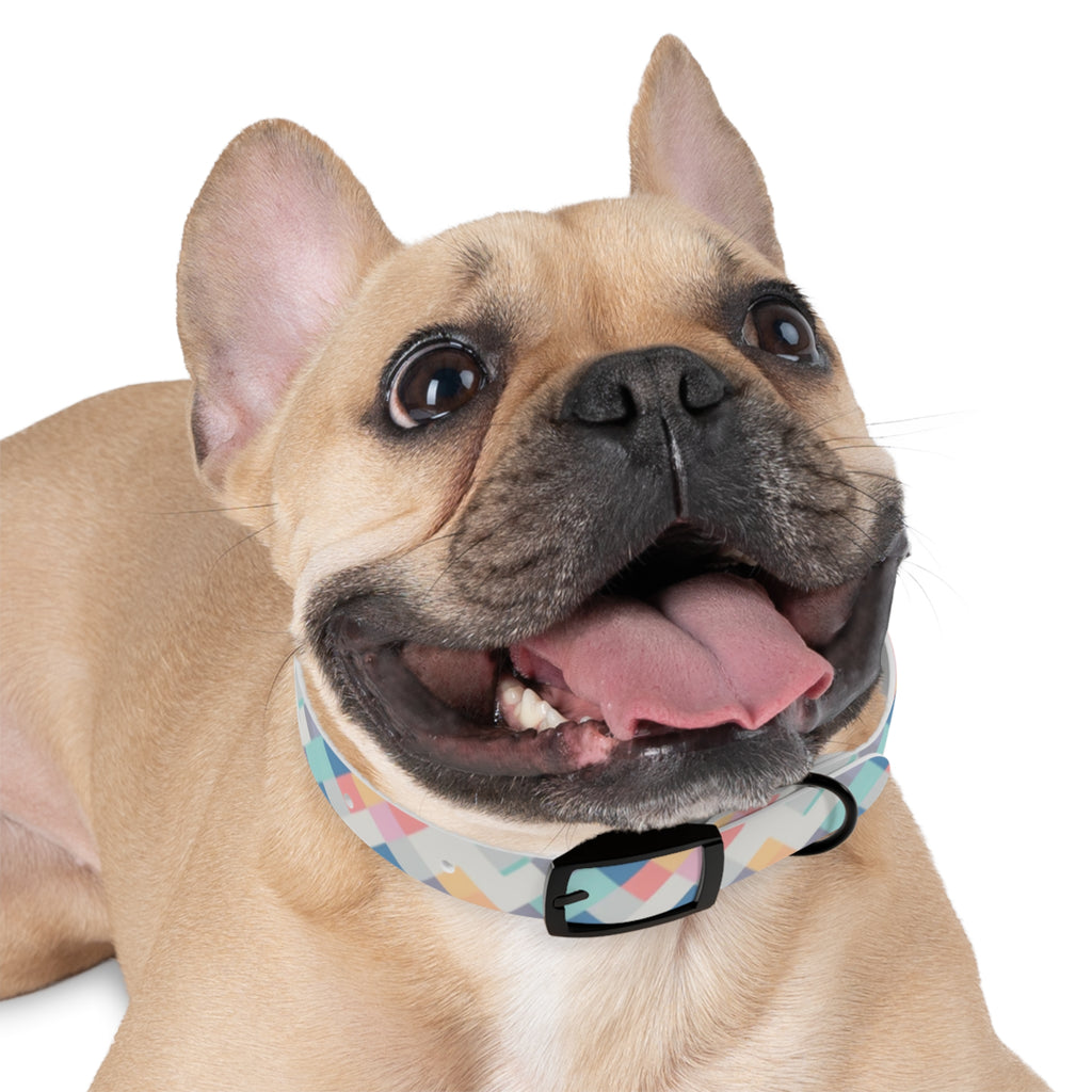 Tejido de píxeles pastel en armonía diagonal - Collar para mascotas Pet Zen