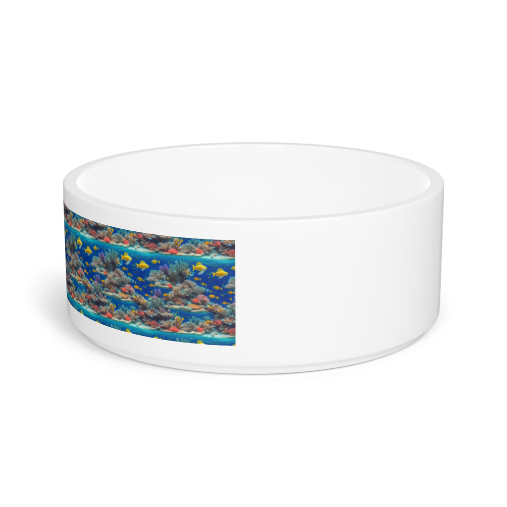 Mosaïque récifale ensoleillée avec bancs de poissons dorés - Gamelle pour animaux