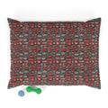 Crimson Cogs and Circuitry Pattern - Pet Bed Pet Zen