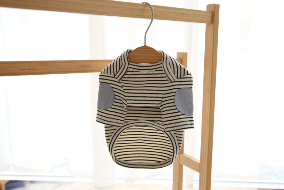 Striped Base-Layer Hoodie For Small Dogs