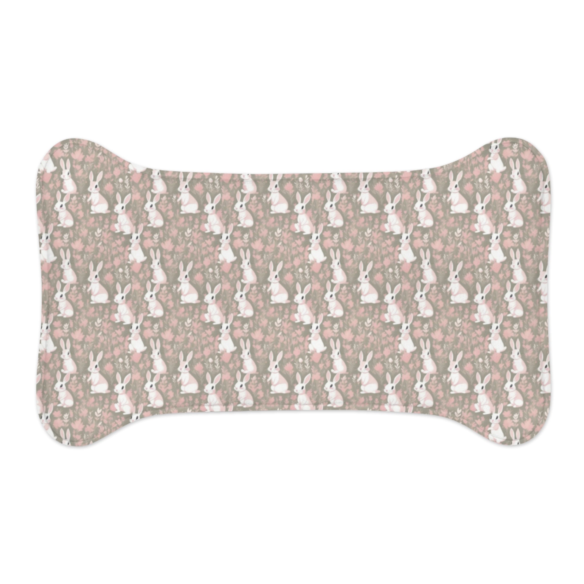 Tapis d'alimentation pour animaux Pet Ze - Motif Parade de lapins des prés