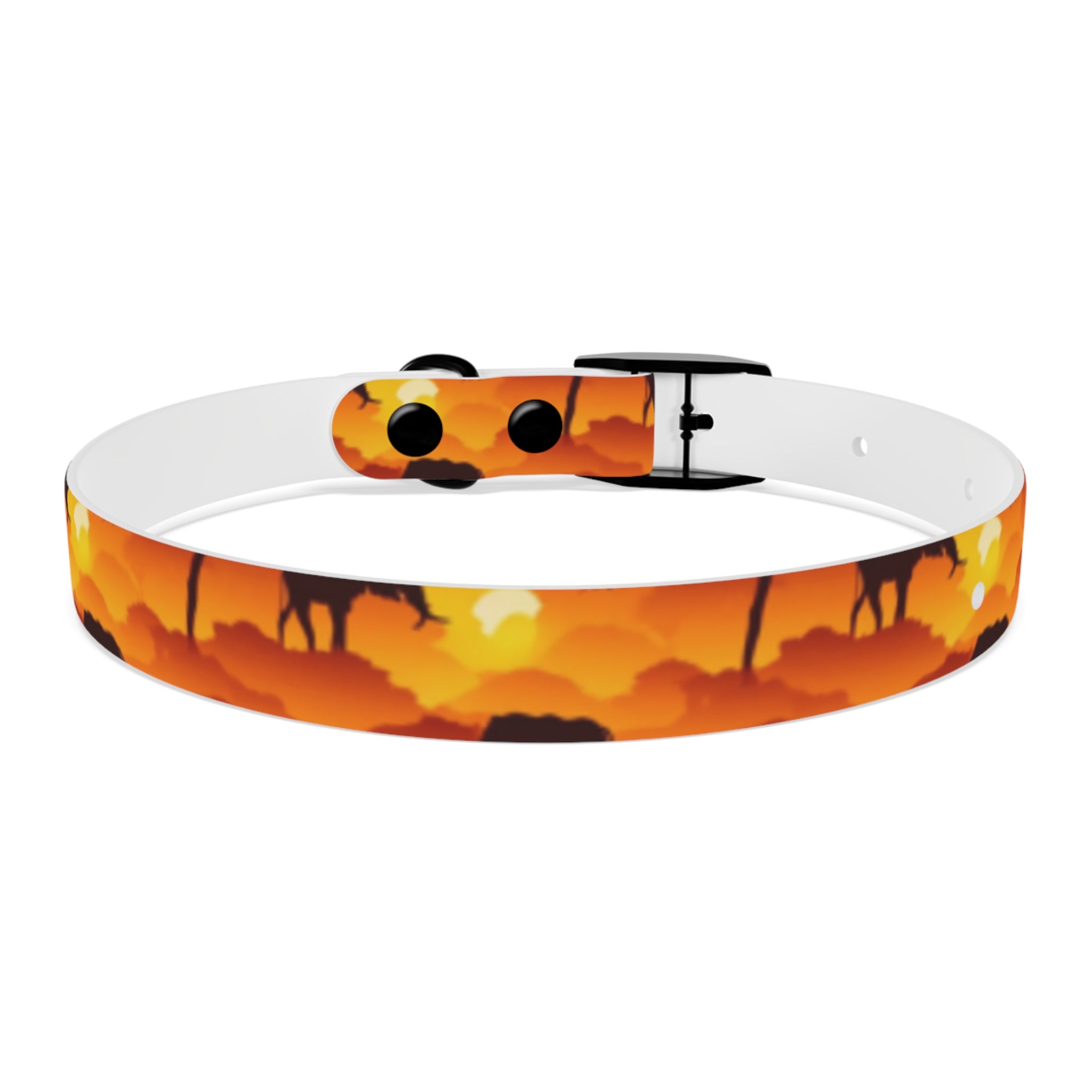 Tapiz del Atardecer en la Sabana: Elefantes y Acacias en un Horizonte Infinito - Pet Collar Pet Zen