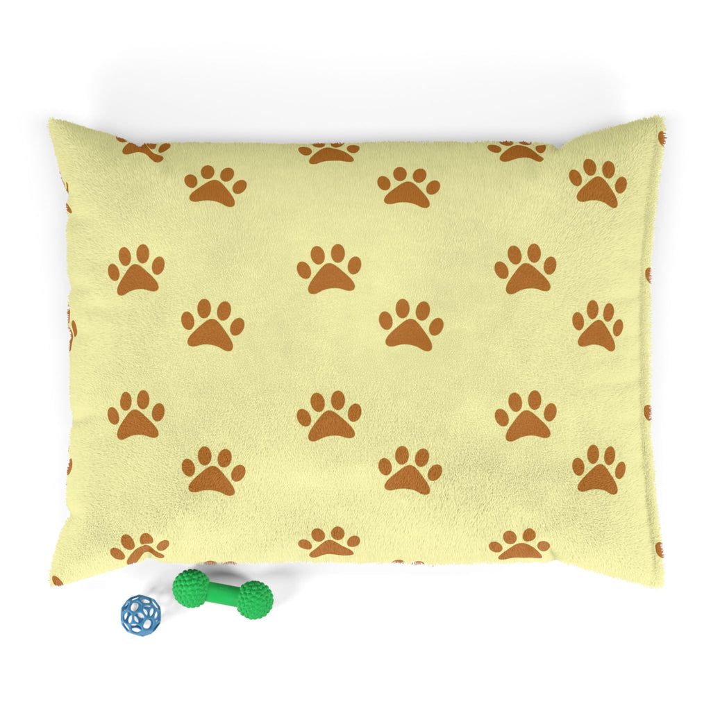 Huellas doradas sobre un cielo color crema - Cama para mascotas Pet Zen