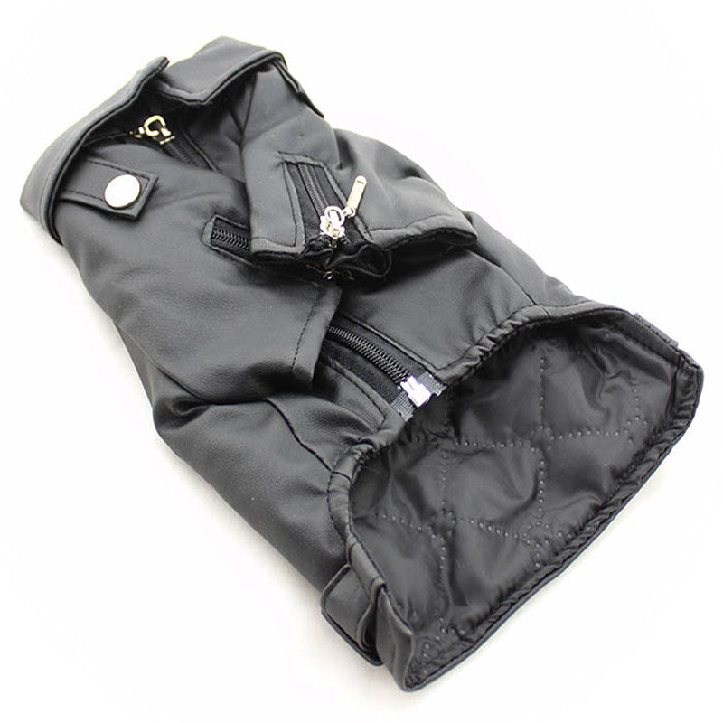 Pet Small Dog Sticker Embroidered Eagle Leather Jacket