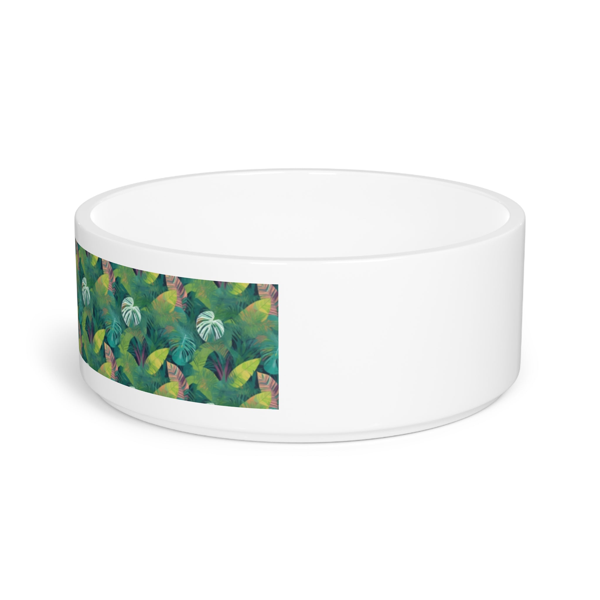 Gamelle pour animaux de compagnie à motif de feuilles tropicales émeraude
