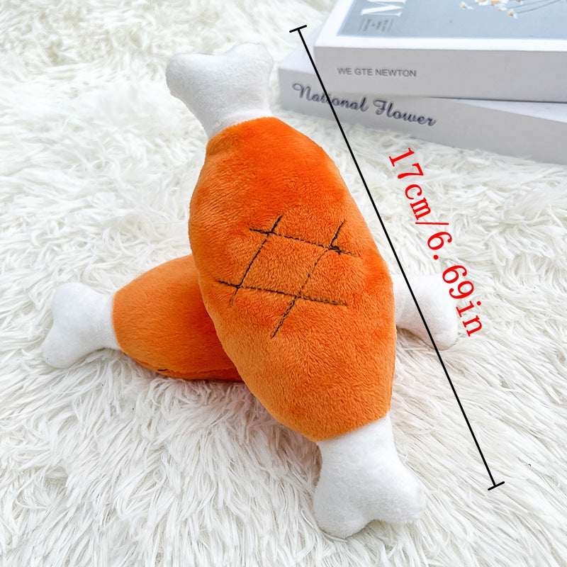 Plush Chicken Leg Dog Chew Toy - Soft Durable Pet Chewing Toy For Small Medium Dogs Puppy Teething Play Supplies