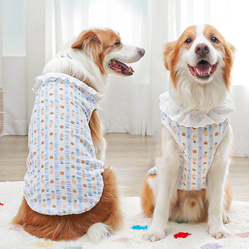 Pets All-cotton Yarn Breathable Thin Large Dog Cat