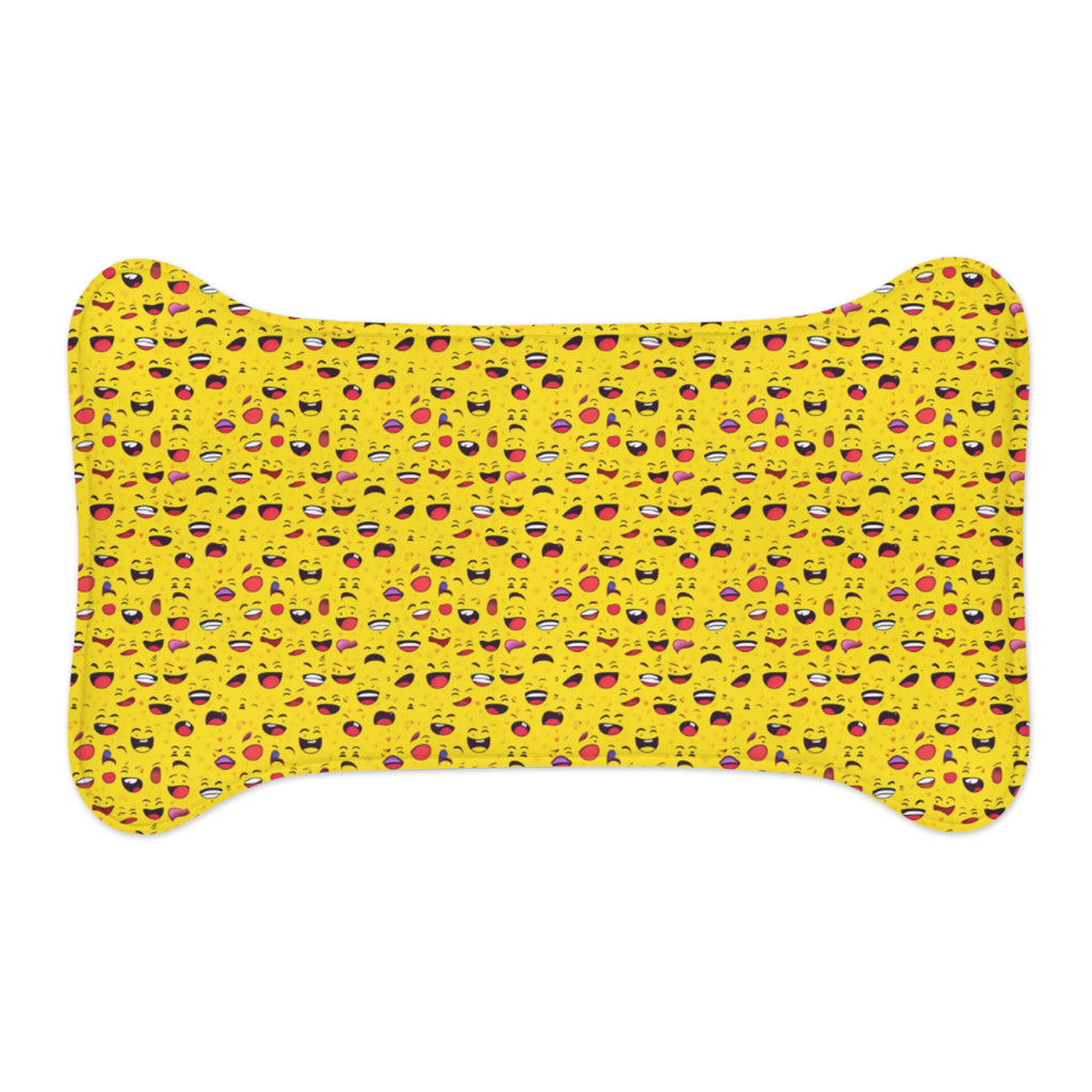 Endless Grins: A Sea of Laughing Faces - Pet Feeding Mat Pet Ze
