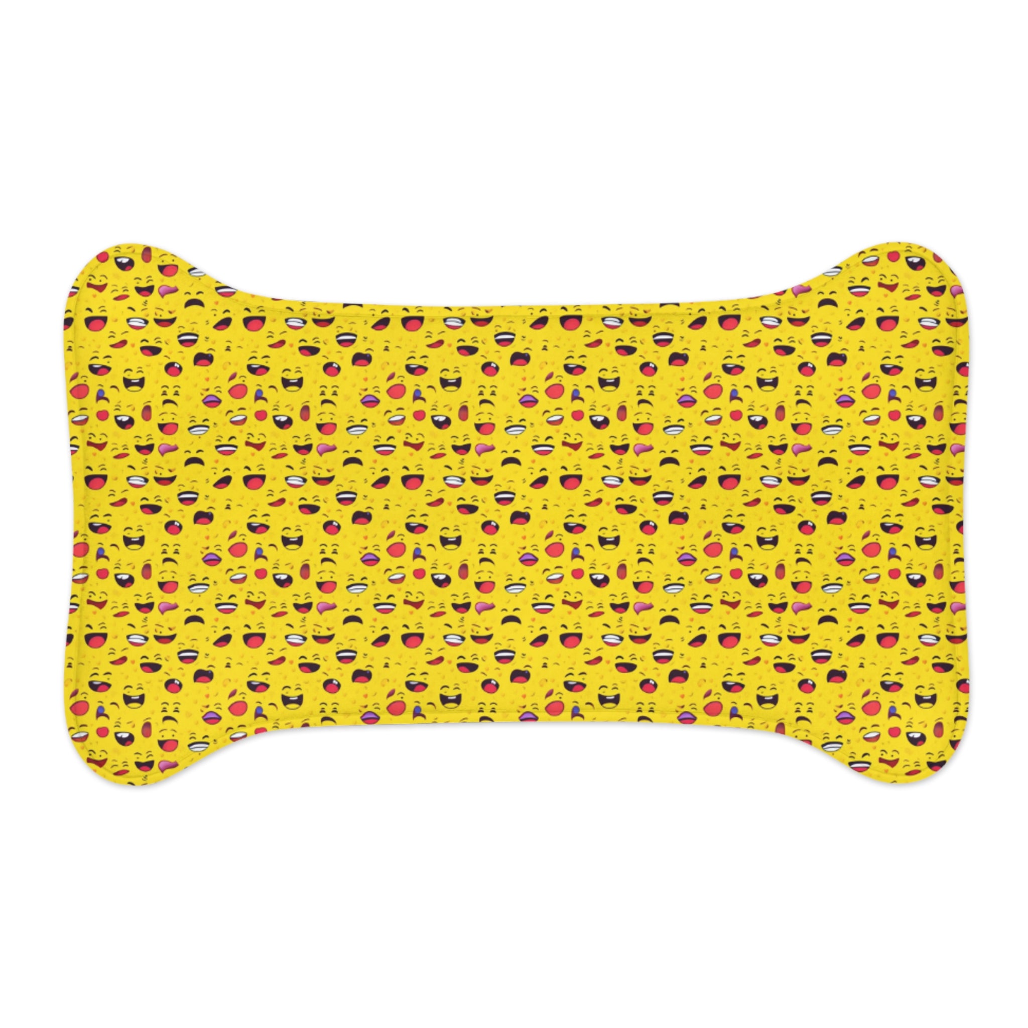 Endless Grins: A Sea of Laughing Faces - Pet Feeding Mat Pet Ze