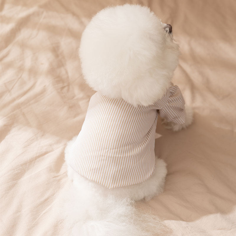 25-year New Autumn And Winter Thin Small And Medium-sized Dog Teddy Bichon Striped Two-legged Coat For Cats, Pets And Dogs