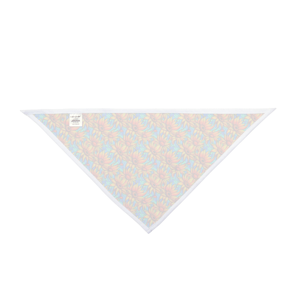 Caleidoscopio de girasoles sobre ondas turquesas - Bandana para mascotas Pet Zen