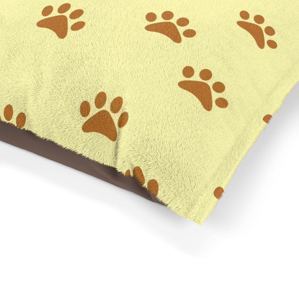Huellas doradas sobre un cielo color crema - Cama para mascotas Pet Zen