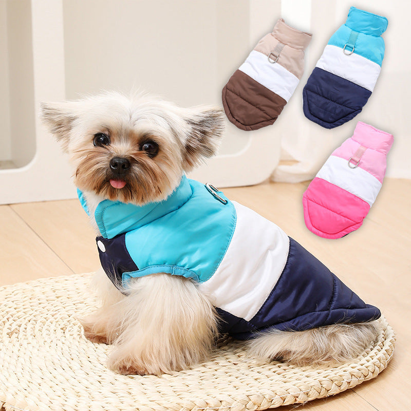 Dog Autumnwinter Coat With A Leash