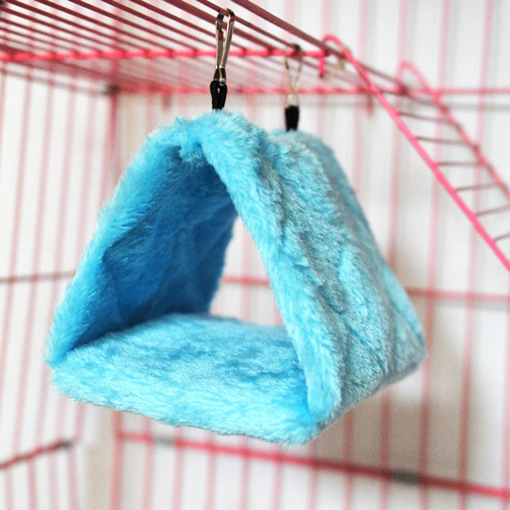 1PC Parrot Triangle Hammock - Pure Color Parrot Parrotlet Winter Warmth Cotton Nest Hanging Cage Hanging Suspension Nest