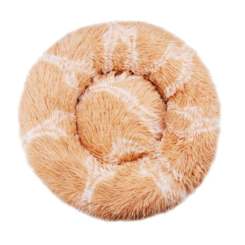 40-90cm 6 Tailles Lit Rond pour Animaux de Compagnie Grand Lit pour Chien Lit Super Doux pour Chat Niche en Peluche pour Chien Moyen Hiver Chaud Couchage