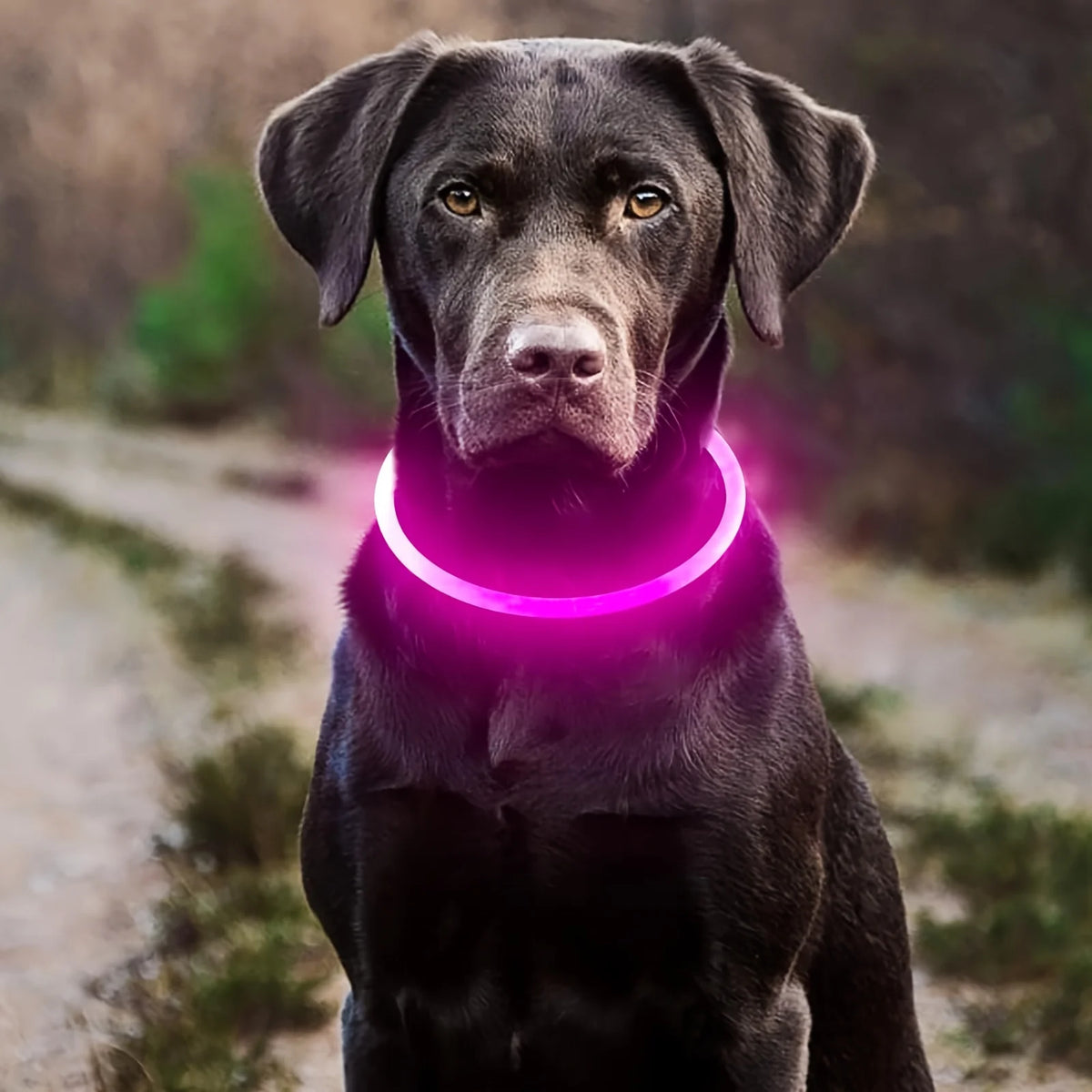 Collar de luz LED para perro, collar luminoso antipérdida, collar de perro recargable por USB