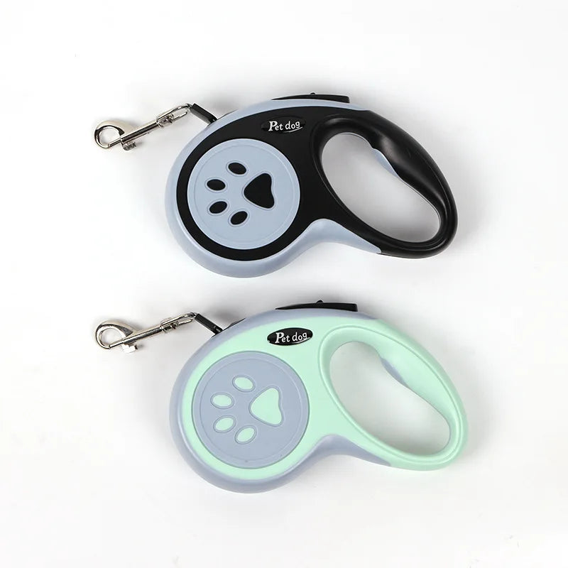 Laisse de 3m 5m en nylon rétractable automatique pour chien, durable, pour chat, sangle extensible pour chiot, traction en roulette pour la promenade et la course de petits chiens