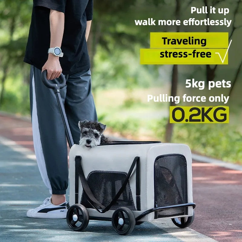 2-in-1 Small Pet Stroller + Pet Backpack for Dogs and Cats Small Pet Stroller for Going Out Lightweight and Foldable pet carrier