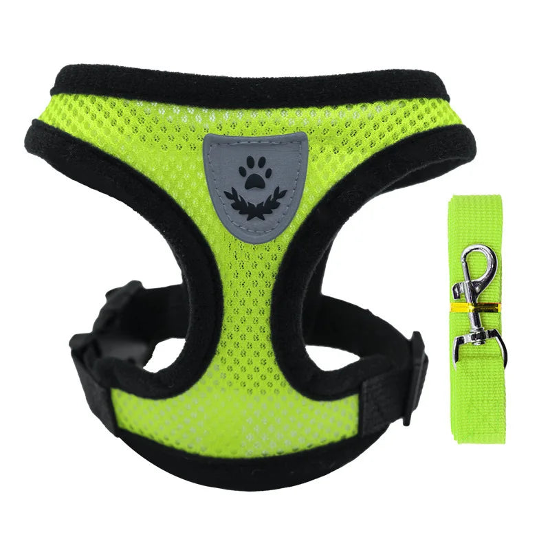 Chaleco para Perro Arnés para Caminar Correa para Cachorro Perro Gato Collar Poliéster Malla Ajustable para Perro Pequeño Mediano Accesorios para Mascotas