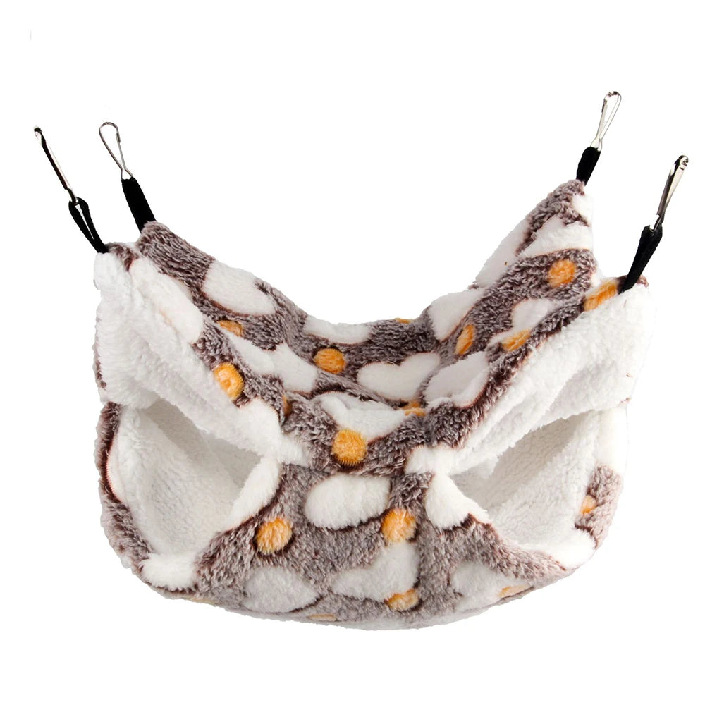1PC Winter Warm Double-Layer Hammock Small Pet Hammock Suspended Squirrel Sleeping Bag Pet Supplies Hamster Hammock
